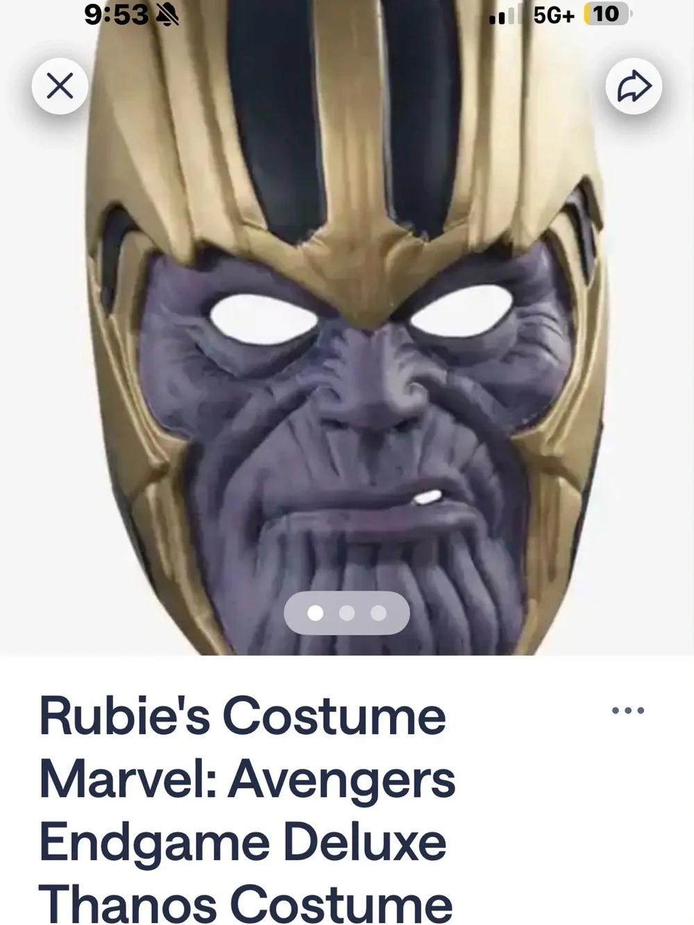 Rubie's Kids Thanos Helmet Mask - Purple & Gold